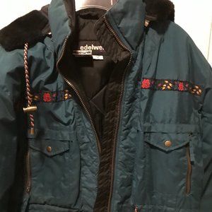 Edelweiss Brand - Beautiful Cozy Teal/Green Ski Coat - Size S